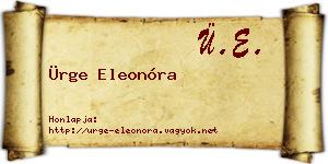 Ürge Eleonóra névjegykártya